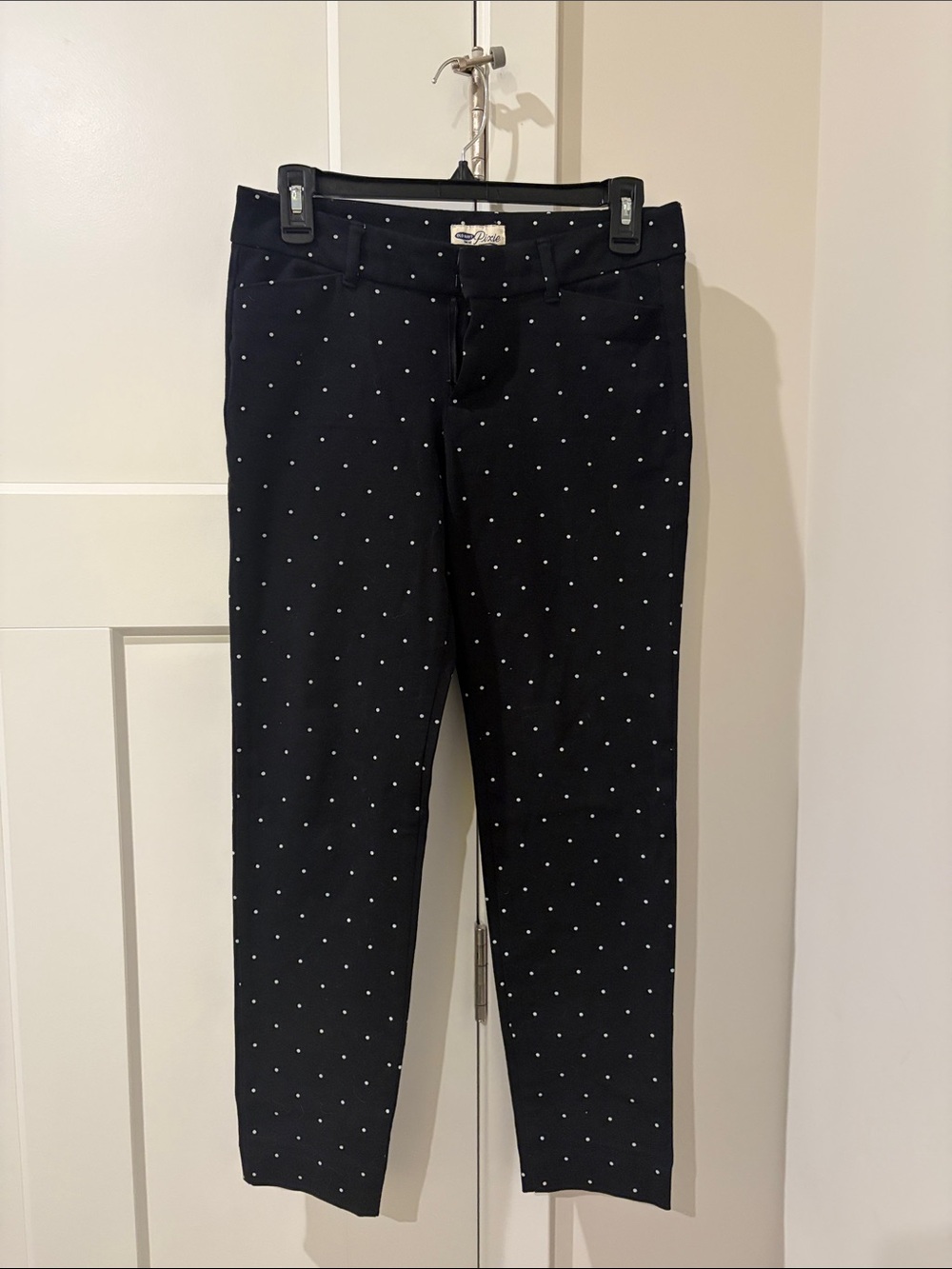 Old Navy Black Ankle Jeans with White Polka Dots